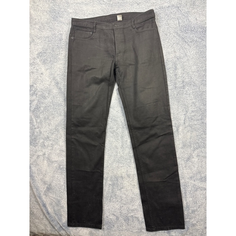 Marc Jacobs Mens 35 Black Jeans Straight Leg Button Fly Designer Denim 103927